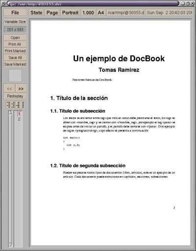 DVI generado de fuentes DocBook