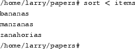 \begin{tscreen}
/home/larry/papers\char93  ls $\mid$\ sort -r \\
notes \\
mast...
...\\
history-final \\
english-list \\
/home/larry/papers\char93
\end{tscreen}