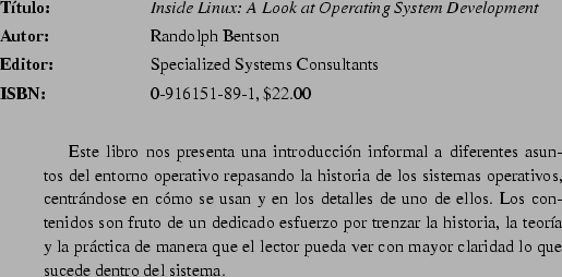 \begin{abib}
{Linux Mxima Seguridad}
{Annimo}
{Prentice Hall/Pearson, 2000}
{8...
...as de seguridad. Muy recomendable para los que se inicien en el tema}
\end{abib}