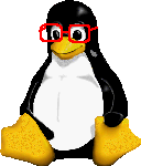 Tux avec des lunettes