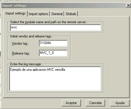 Ventana de descripci�n del
		      checkin
		  